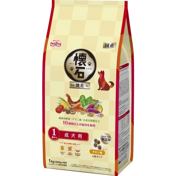 懐石 健美 1歳から 1kg ペットライン 4902418005126 総合栄養食
