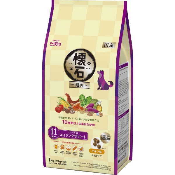 懐石800g×11袋 懐石 健美 11歳から 1kg ペットライン 4902418005232 総合栄養食
