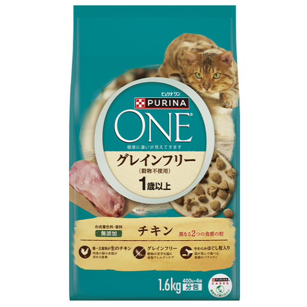 ピュリナワン キャットドライ グレインフリー 成猫用 チキン 1.6kg