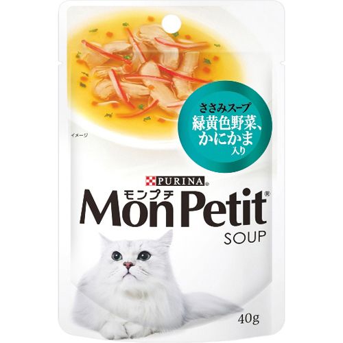 モンプチ スープ ささみスープ 緑黄色野菜、かにかま入り 40g