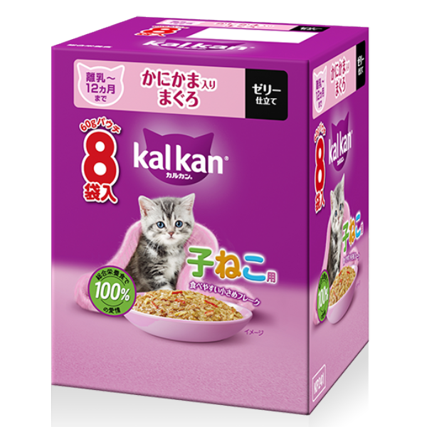 WOLFE C-quanta 12枚入り6セットです！ カルカンパウチ 子猫用 かにかま入りまぐろ 60g×8袋 4902397873419