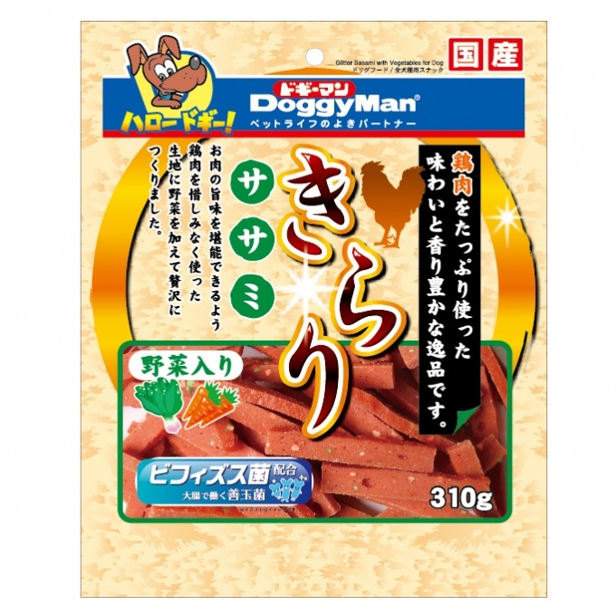 ドギーマン きらりササミ 野菜入り 310g 4976555826777 ドッグフード