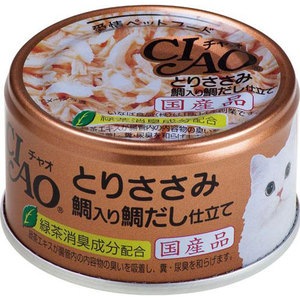 CIAO（チャオ缶） とりささみ 鯛入り 鯛だし仕立て 85g いなば ペット