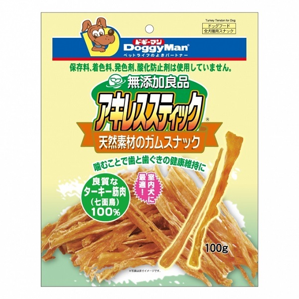 無添加良品アキレススティック超徳用100g 6袋セット 無添加良品 アキレススティック 100g 4976555827484 ドギーマン<BR