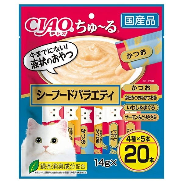 乳酸菌バラエティ　シーフードバラエティ　贅沢バラエティ　各3袋　360本セット CIAO(チャオ) 贅沢ぽんちゅ～る シーフードバラエティ 35g×10個