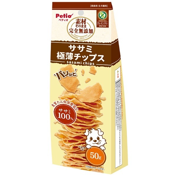 ★ゆりさー★Petio 完全無添加★極薄ササミチップス 50g 24個 素材そのまま 完全無添加 ササミ パリッと 極薄チップス 50g