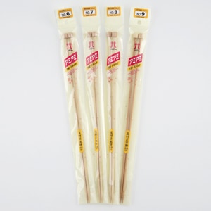 H250-100】アミアミ玉付・2本針 [ ハマナカ 6号-9号 竹製 長さ