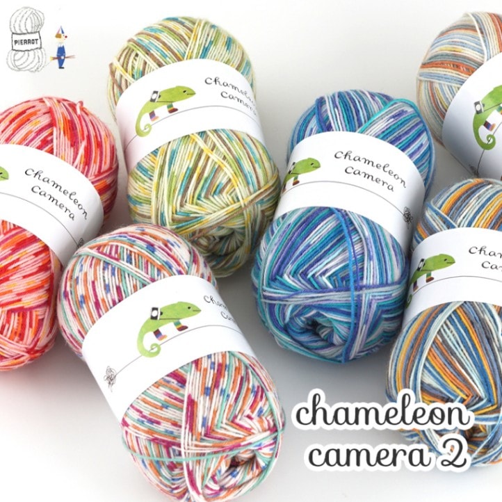856】カメレオンカメラ 2 合細-中細 1玉 毛糸ピエロ 返品不可