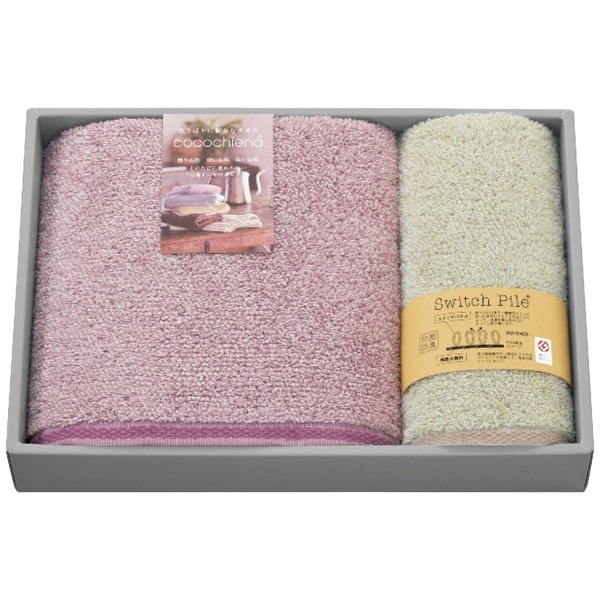 ココチエナ バス・フェイスタオルセット ピンク