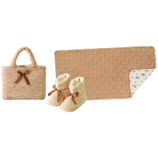 サ･ヴァ･ビアン マイクロファイバー ルームシューズ・バッグ・4ウェイケットセット ベージュ