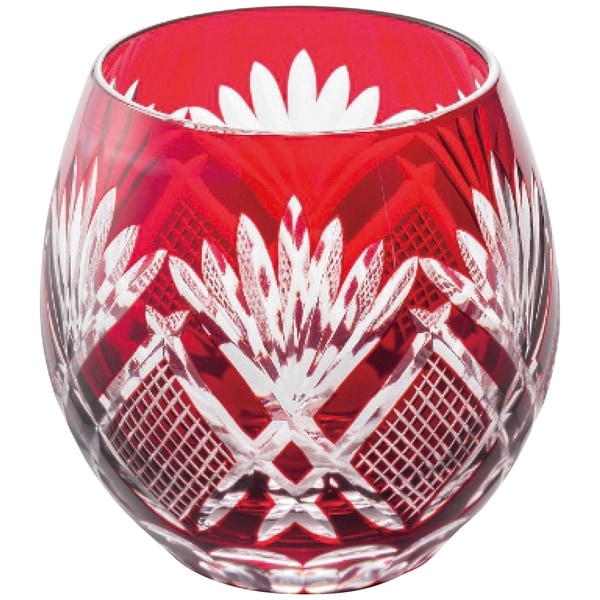 手づくり切子フリーグラス ルビーレッド