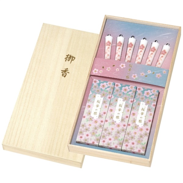 カメヤマ 桜華の雅 線香・ローソクセット
