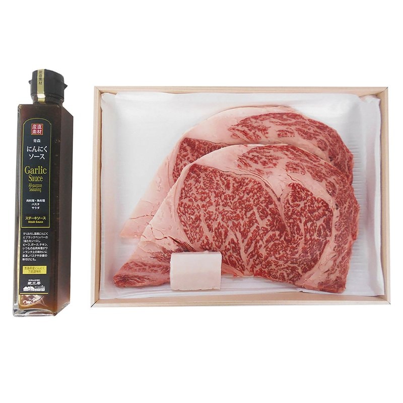 母の日 松阪牛ロースステーキ＆にんにくソースセット