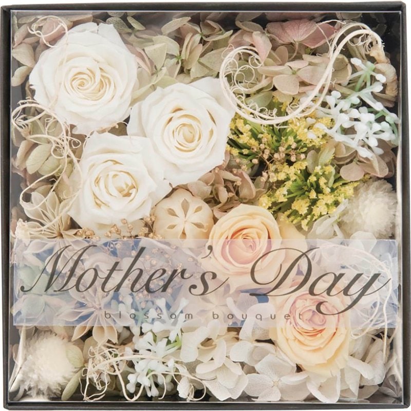 母の日 プリザーブドフラワー　フルールアンヴォーグ　ホワイト