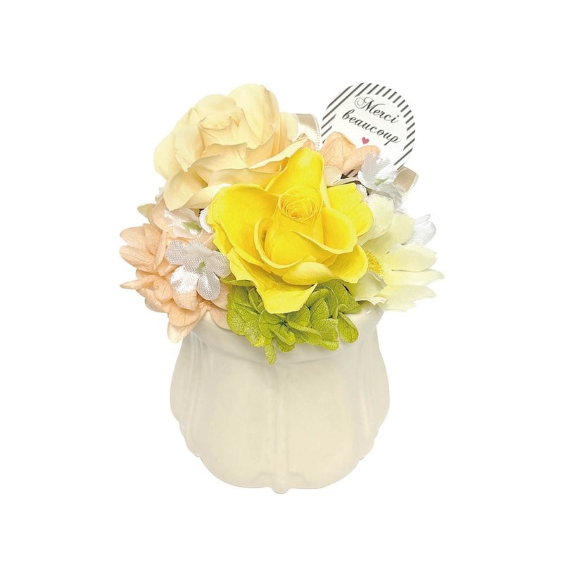 母の日 プリザーブドフラワーアレンジメント　パルフェ　イエロー