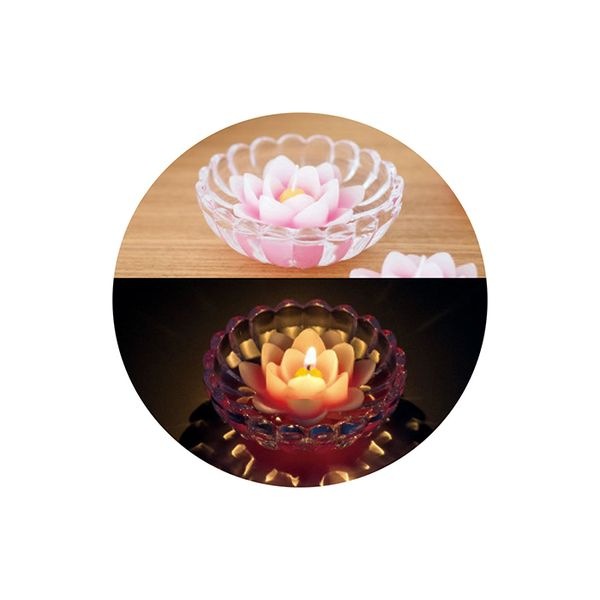 カメヤマ 蓮水香 線香・ローソクセット ピンク