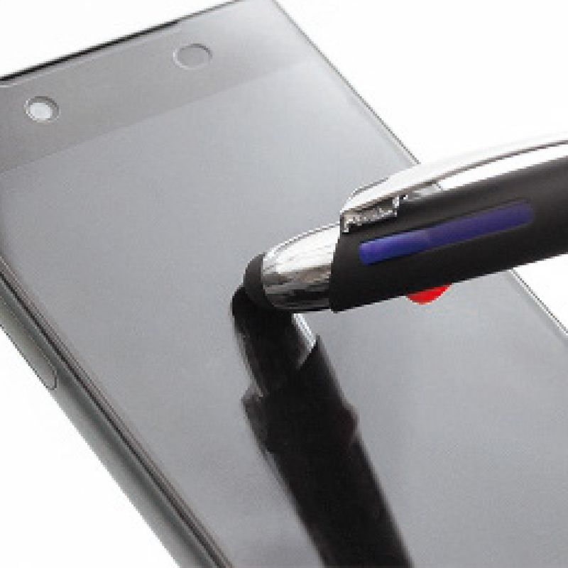 メタルラバー3色タッチボールペン(ブラック)