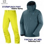  2019 SALOMON FANTASY JKT Mens L40359900 Reflecting Pond STORMPUNCH PANT Mens L40443800 Sulphur Spring  㥱å ѥ  