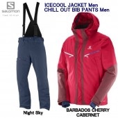  SALOMON ICECOOL JKT Mens L39717900 Barbados Cherry Cabernet+ CHILLOUT BIB PANT Mens Night Sky L40410100  