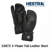 إȥ HESTRA 33872 3-Finger Full LEATHER SHORT 100 Black 餫ץ ä 3ܻإߥȥ 硼Ⱦ  ǥ