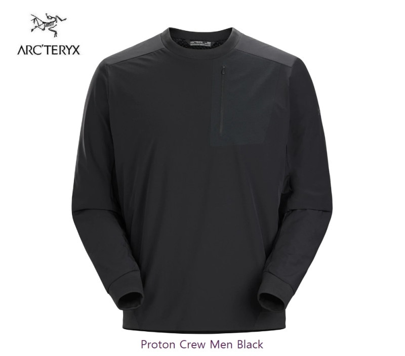 ƥꥯ ARC'TERYX Proton Crew M Black L07958300 ץȥ 롼ͥå  Ʃ Ǯ ߥåɥ쥤䡼