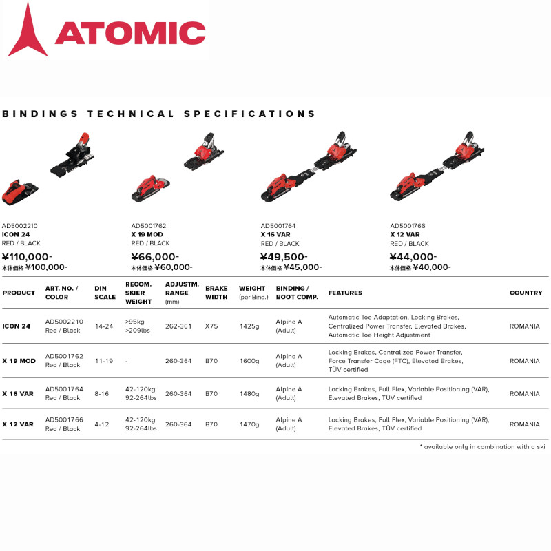 新品未使用ATOMIC REDSTERG9 FISレボショック180cm＋x12 ATOMIC Kids Junior REDSTER G9 FIS REVOSHOCK S J - Ski Shop