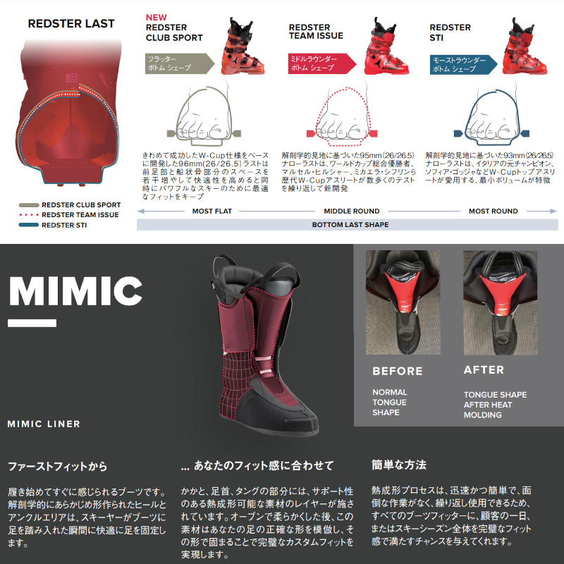アトミック atomic インナーブーツ アトミック インナー 26.26.5