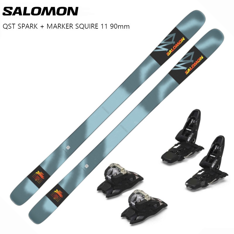   2025 SALOMON QST SPARK + 2025 MARKER SQUIRE 11 90mm BLACK ޡ ե꡼饤 ѡ 졼 ӥǥ󥰥å