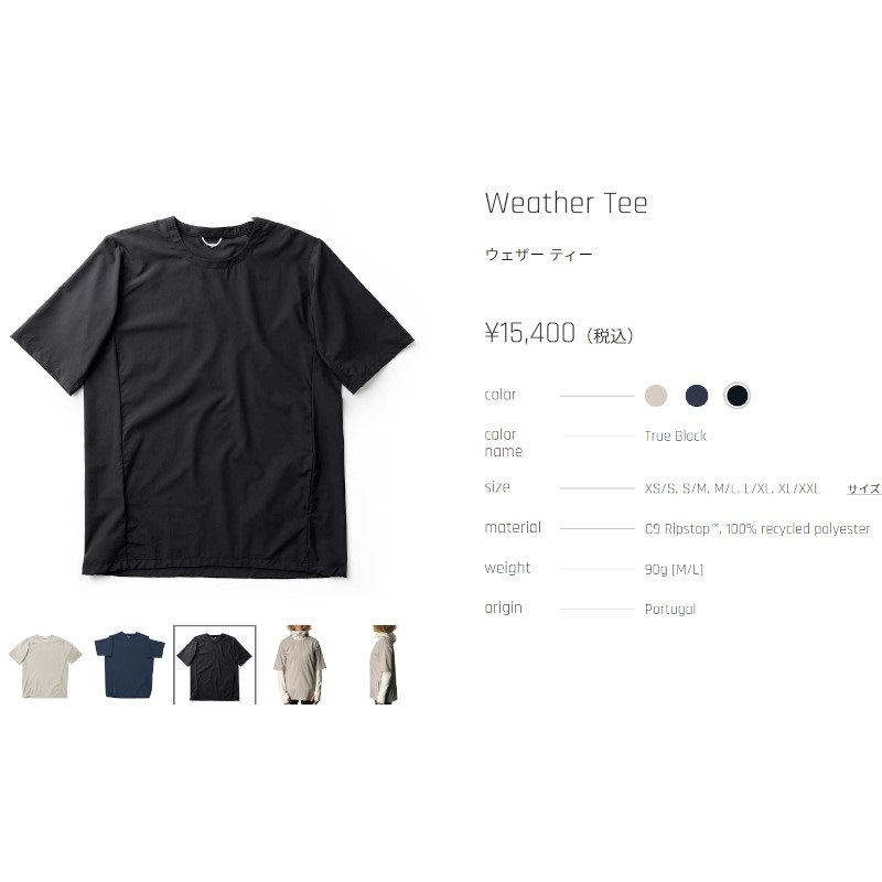 աǥ HOUDINI Weather Tee  С 롼 True Black ⵡǽT