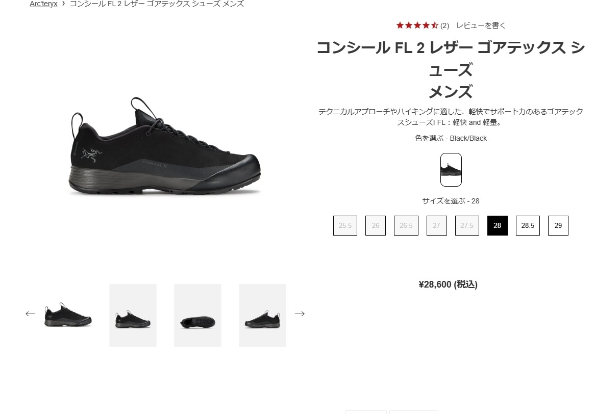 アークテリクス ARC'TERYX KONSEAL FL 2 LEATHER GTX M BlackBlack