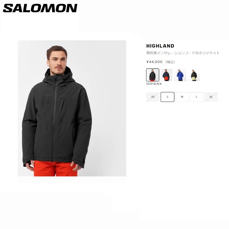 サロモン スキーウェア 2024 SALOMON HIGHLAND JACKET M CARBON/Fiery
