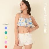 4点セット デニムパンツ付きビキニ水着 楽天ランキング3位 レディース セパレート 大人 可愛い かわいい 盛れる 露出少なめ ショートパンツ ピンク ブルー イエロー 中学生 高校生 大人 サウナ用