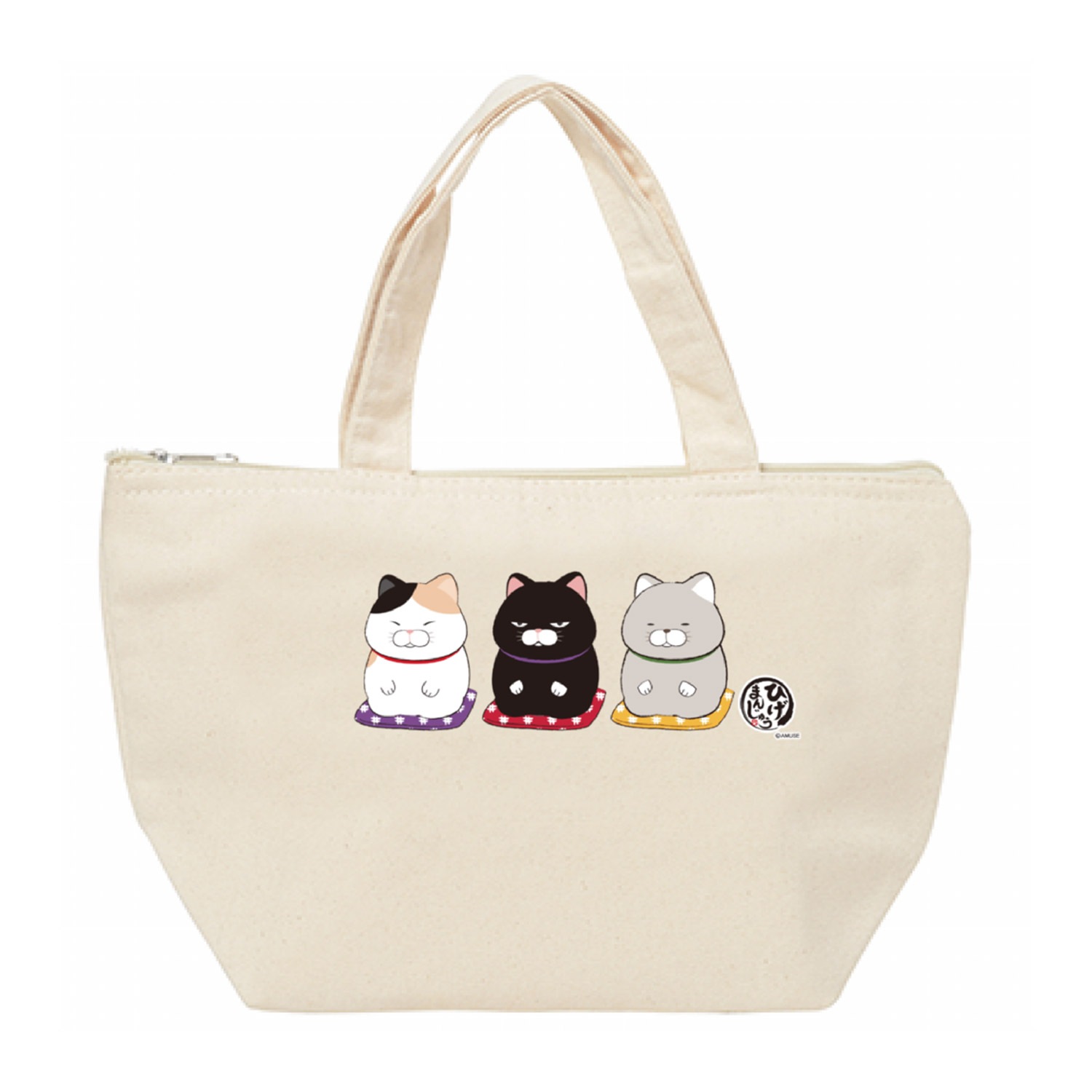 【オンライン限定】ひげまんじゅう保冷ランチトートバッグ(正座)