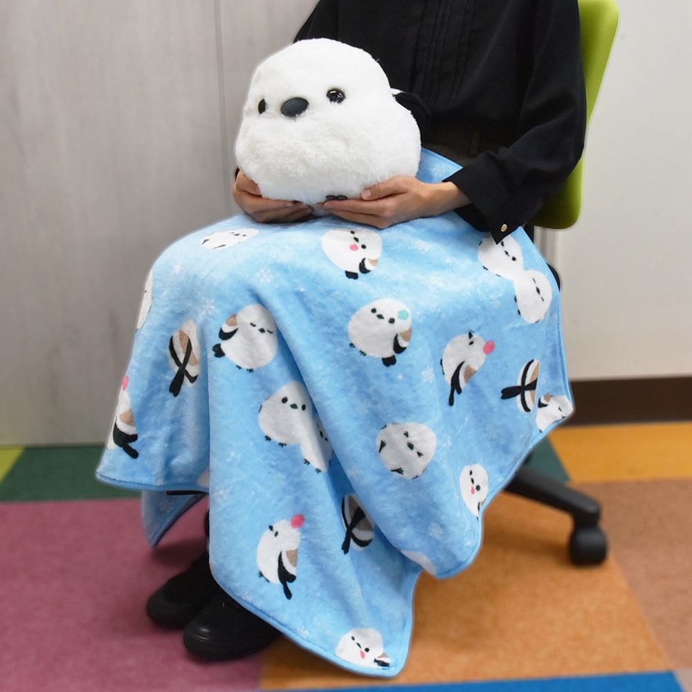 しまちゅん　SHIMARS ぬいぐるみ 10月下旬入荷予定】ふくふくシマエナガぬいぐるみブランケット