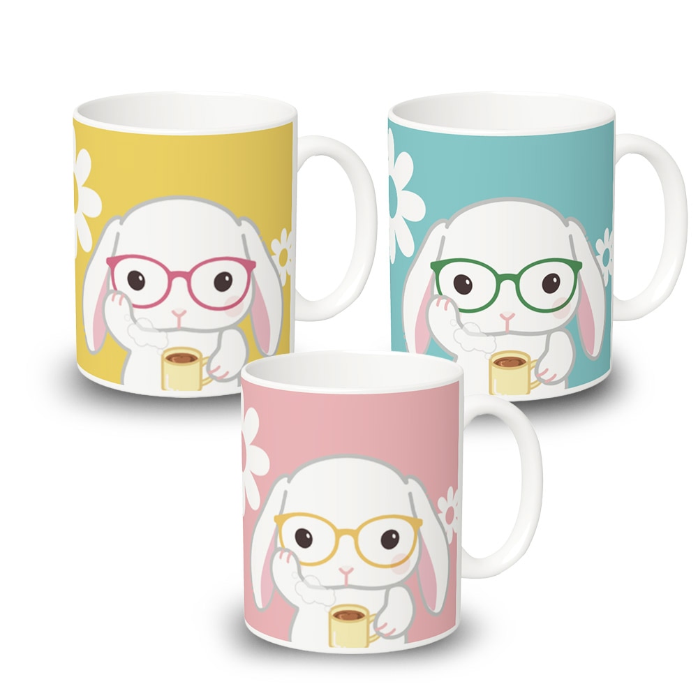 【オンライン限定】ぽてうさろっぴーマグカップ(メガネ)