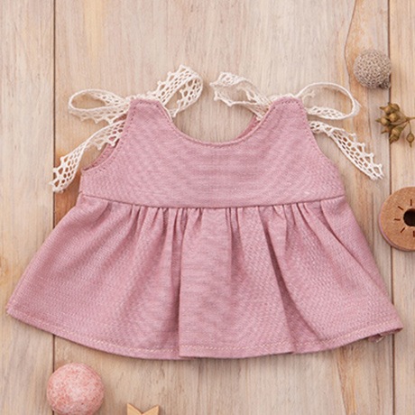 H481 505 ふわふわきせかえぬいぐるみ 肩リボン結びワンピース ハマナカ商店