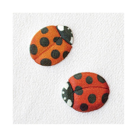 H458-404 ふくらむワッペン 2枚入り テントウムシ - ハマナカ商店