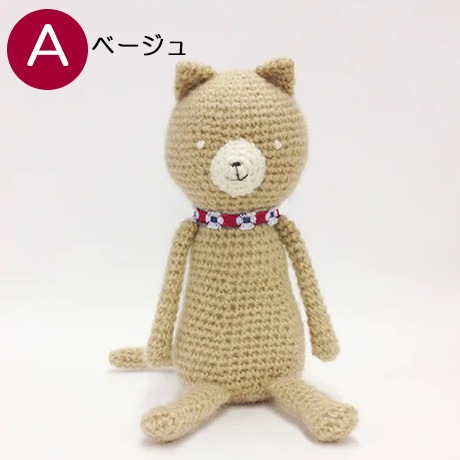 032 モヘアのくったりネコ イトコバコキット - ハマナカ商店