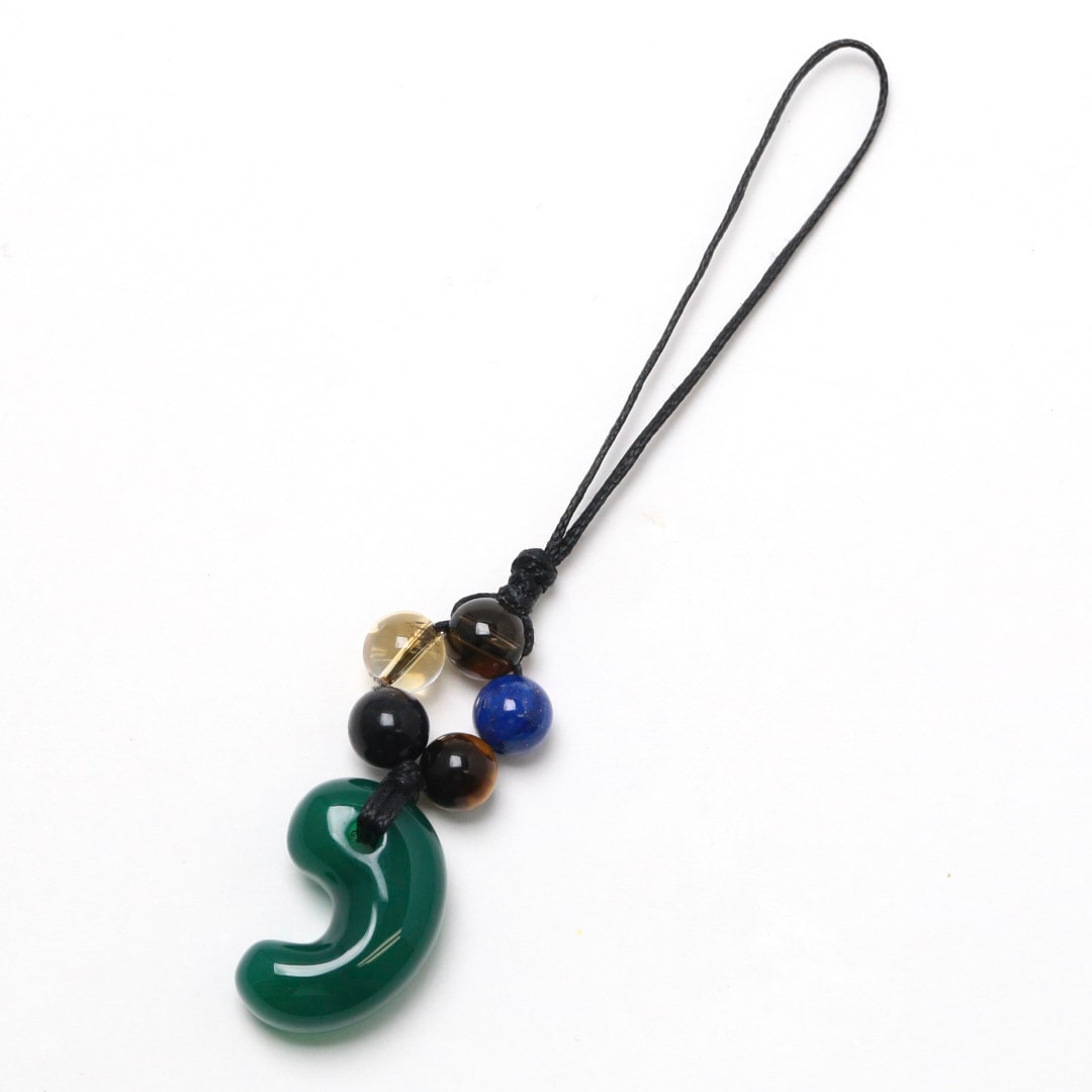 勾玉ストラップ 青めのう 3_ST123