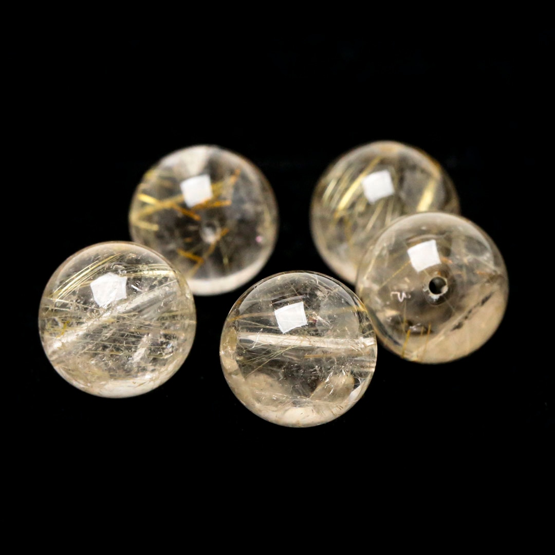 ルチルクォーツ ラウンド ビーズ 10ミリ