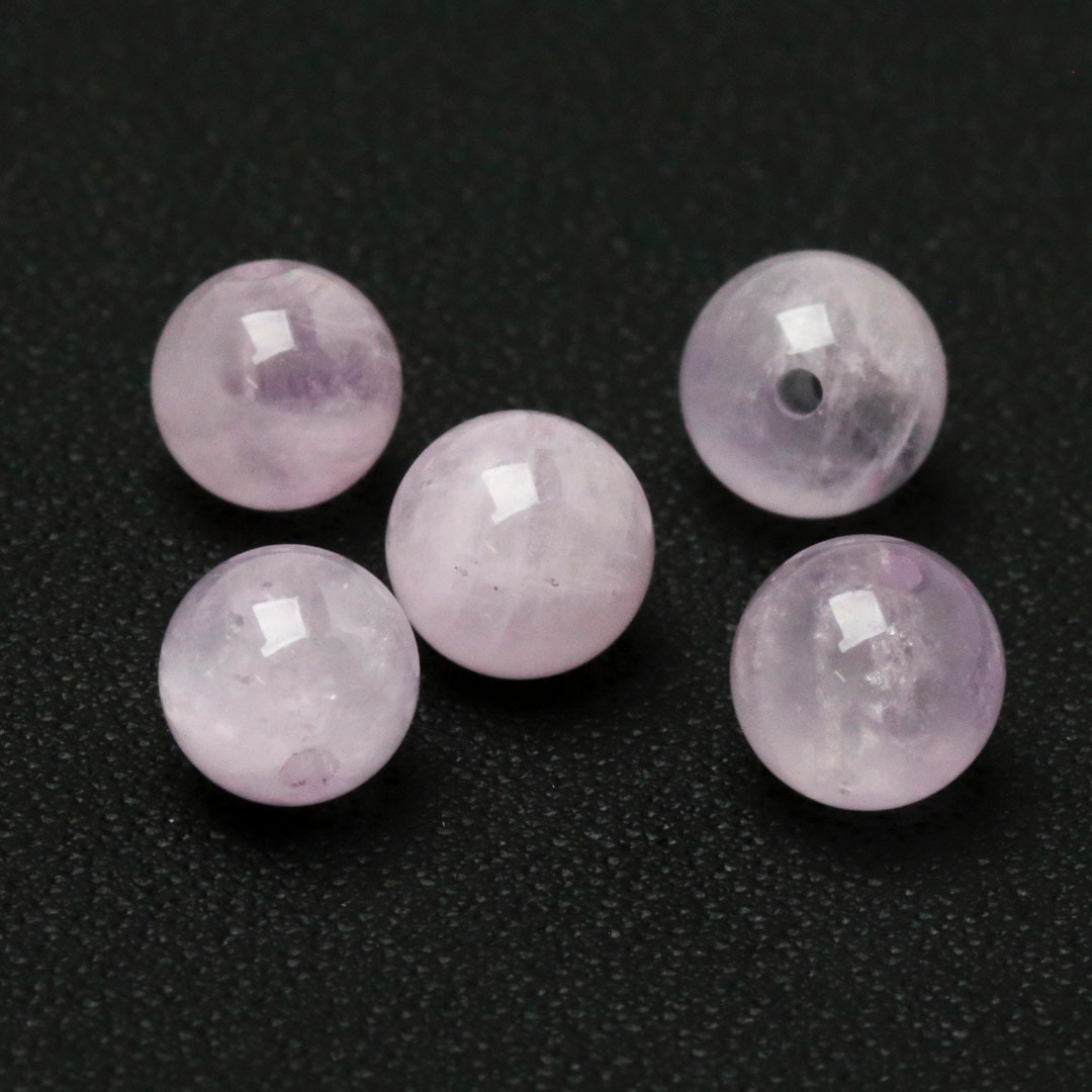 ミルキーラベンダーアメジスト ラウンド ビーズ 6ミリ 10石入り