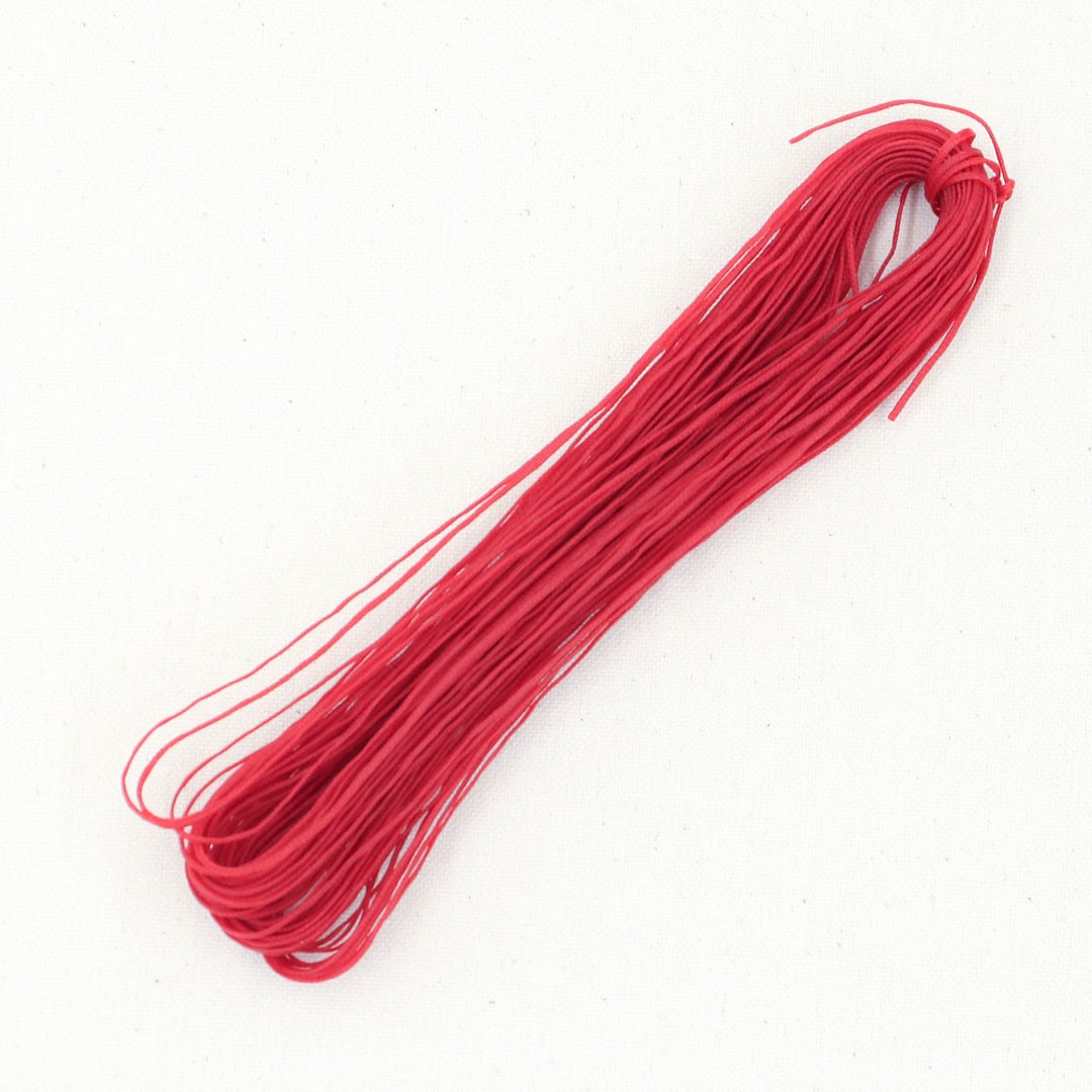 蝋引き紐 赤 幅1ミリ (1m単位)