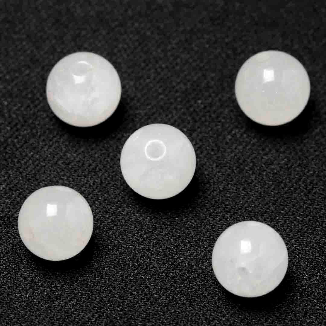 スノークォーツ ラウンドビーズ 8ミリ 10石入り 