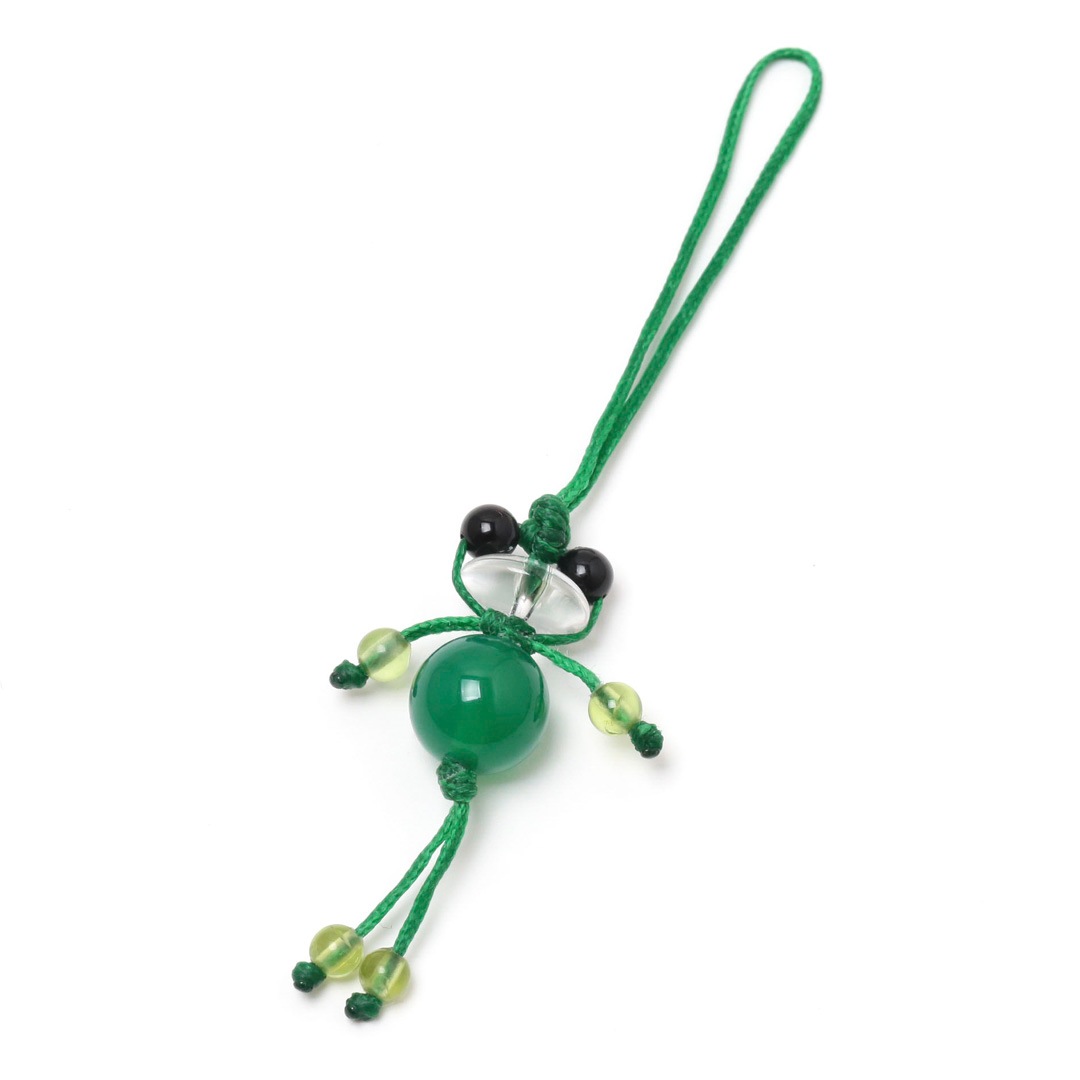 希少品 まめぴょん ストラップ 緑色 ぴょん吉ストラップ_健康・長寿