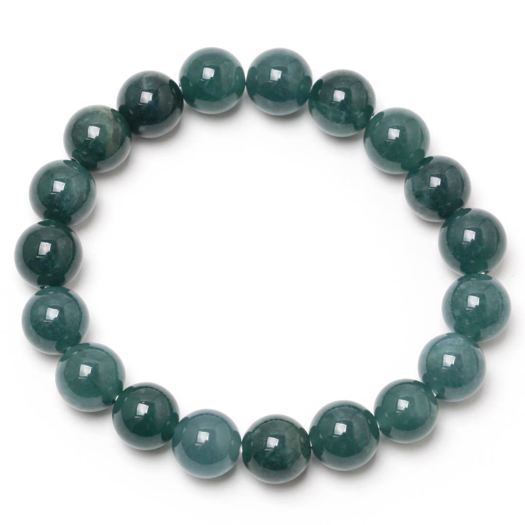 ブルーグリーン翡翠 9ミリブレスレット