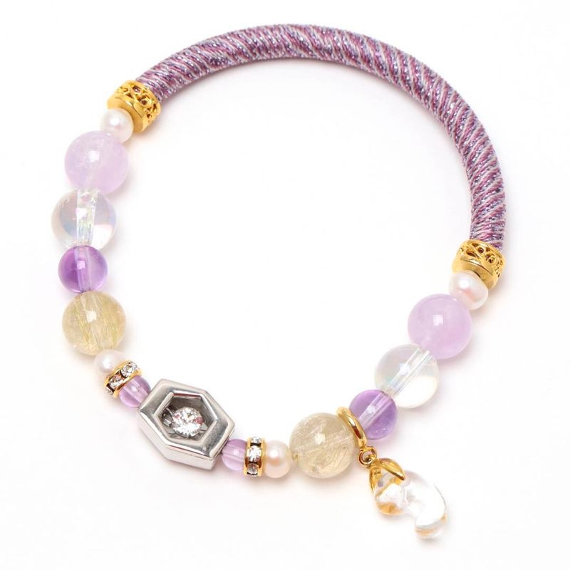 限定4石】アメジストエレスチャル HC 13ミリ ビーズ