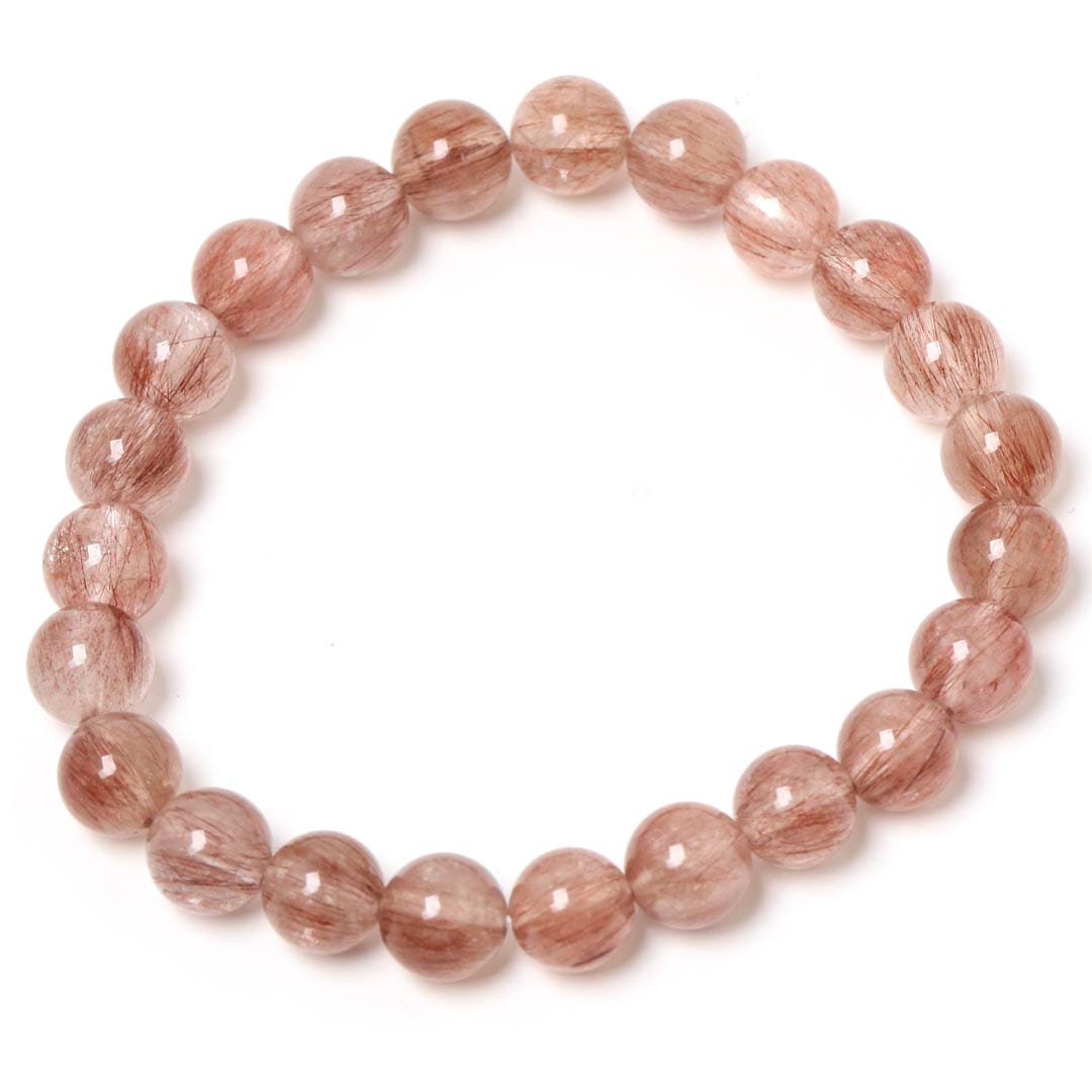 8.0-8.4mmレッドルチルクォーツブレスレット レッドルチルクォーツ 8ミリブレスレット