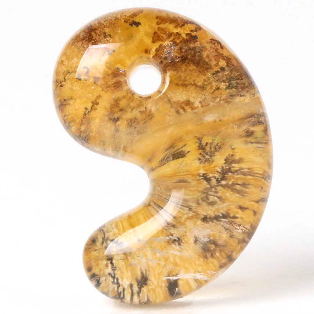 超レアー　国石　双体子持ち勾玉(販済) 虹入りデンドリチッククォーツHC 出雲型勾玉 20ミリ