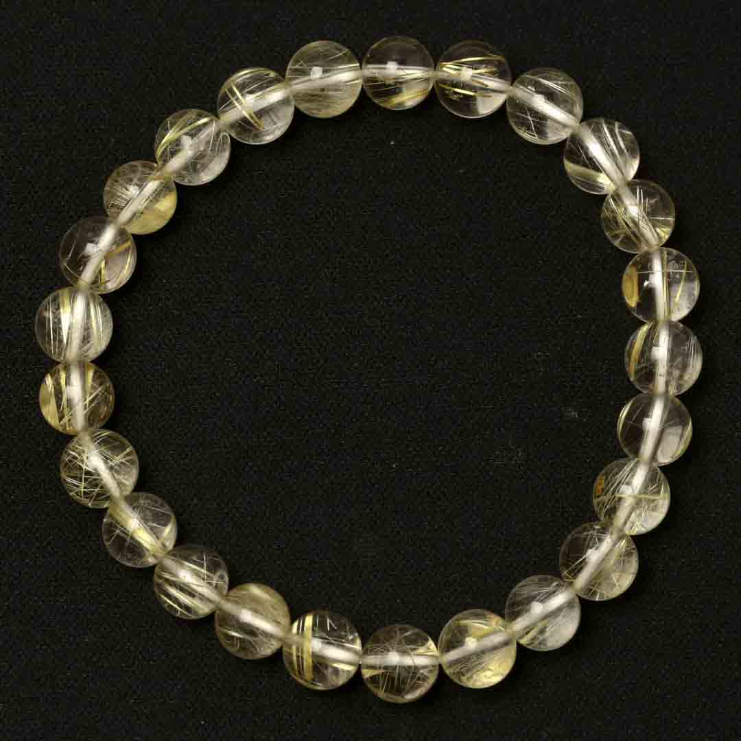 ゴールデンルチルクォーツHC 7ミリブレスレット