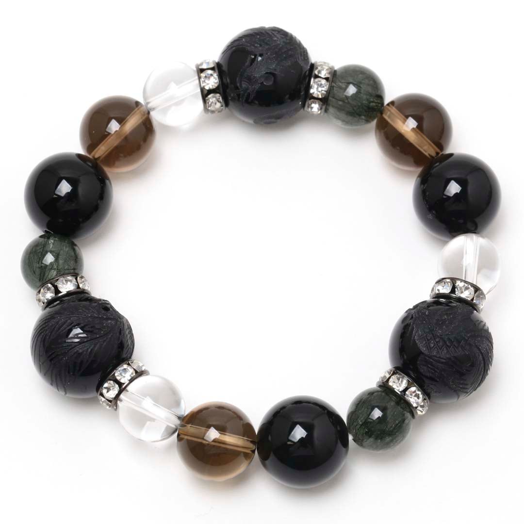 オリジナル大玉ゴムブレスレット_財運